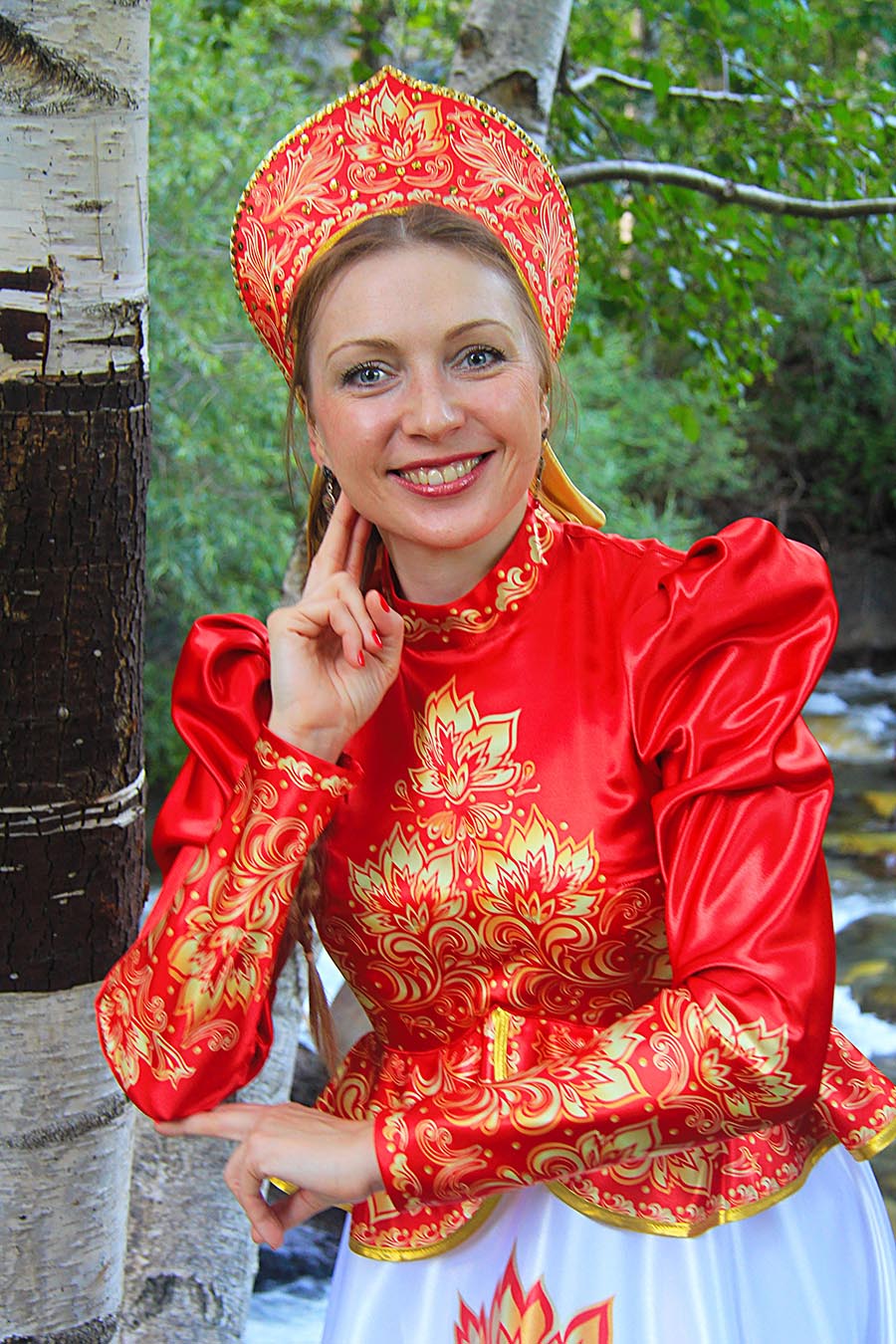 Women in Slavic costumes in Chandigarh
