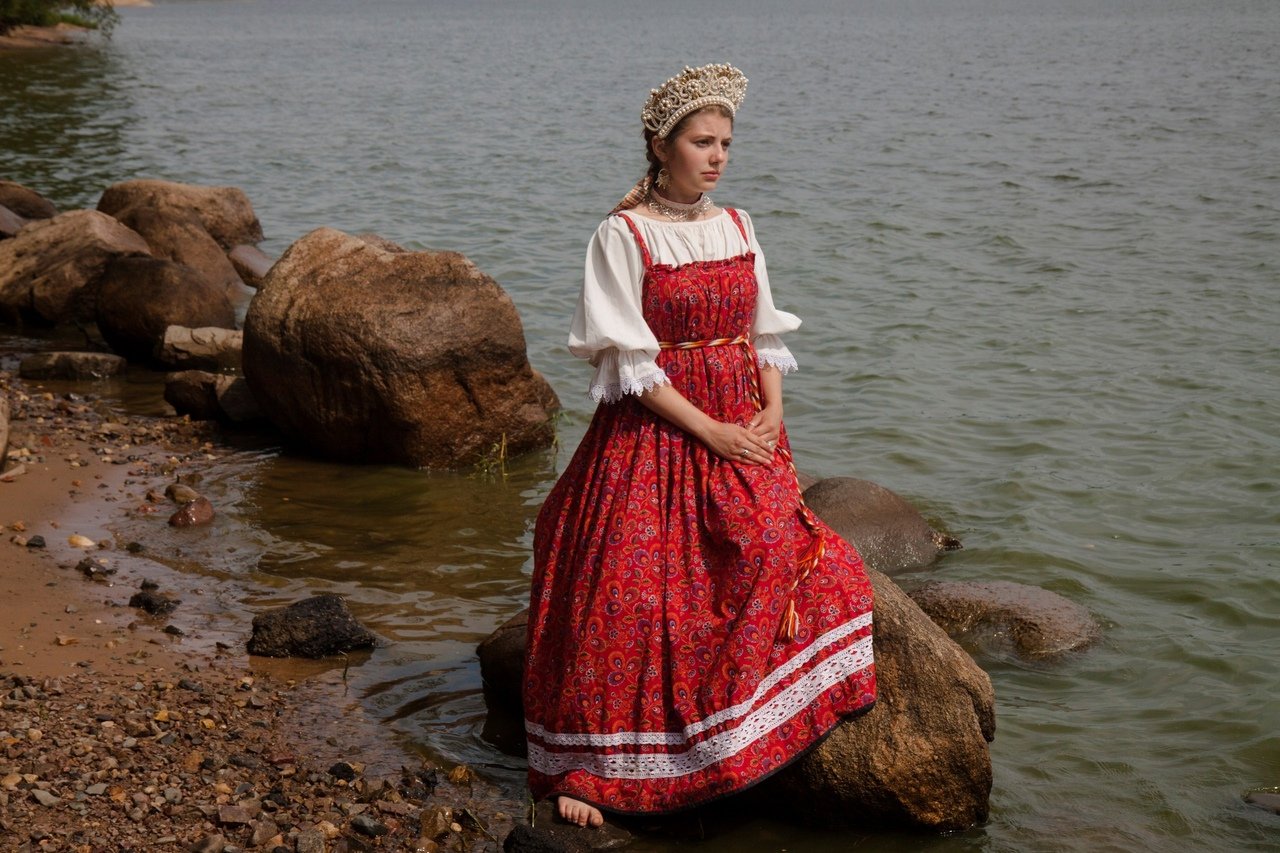 Women in Slavic costumes in Chandigarh